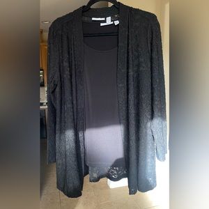 Susan Graver  2 piece Cardigan and tank shell PL GUC